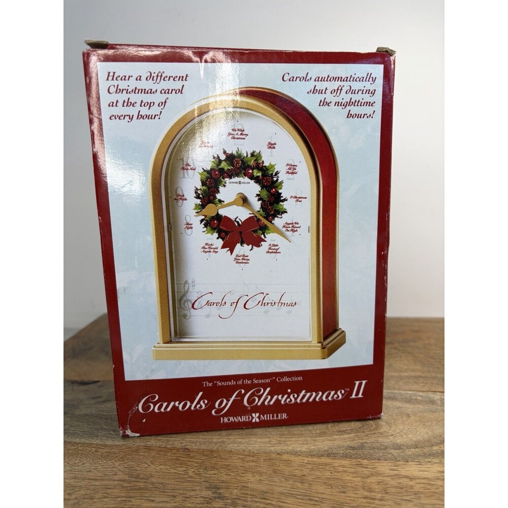 Howard Miller Carols of Christmas II Clock Musical Hourly Chime Mantel NEW
